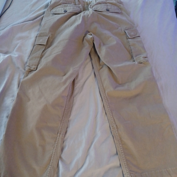 Lands End Brown Cargo Pants Mens Size 33 x 27 Traditional Fit Side Back Pockets - Picture 7 of 7